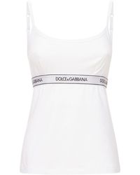 Damen Oberteile Dolce & Gabbana Oberteile Dolce & Gabbana Baumwolle Tank Top in Weiß 