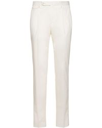 Tagliatore - Pantalon en coton stretch à plis - Lyst