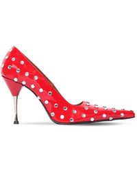Area 70mm Polka Dot Patent Leather Court Shoes - Red