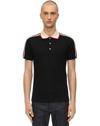 Gucci Polo In Cotone Piqué Stretch - Nero