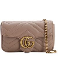 Gucci - Supermini gg Marmont Leather Bag - Lyst