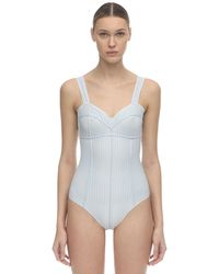 Oséree Striped One Piece Swimsuit - Blau