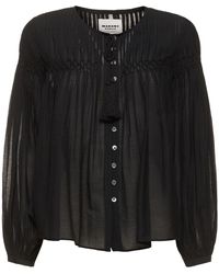 Isabel Marant - Abadi Buttoned Cotton Blend Shirt - Lyst
