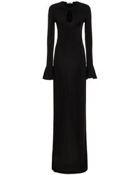 Nina Ricci - Flared Cuff Cutout Jersey Long Dress - Lyst