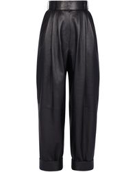 Alexandre Vauthier - Pleated Leather Pants - Lyst