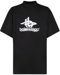 Balenciaga - T-shirt en jersey de coton à logos superposés - Lyst