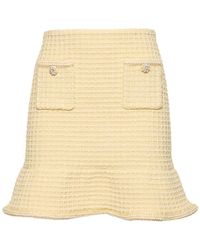 Self-Portrait - Textured Knit Mini Skirt - Lyst