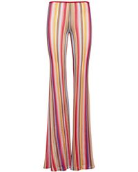 Missoni - Striped Knit Low Rise Flared Pants - Lyst
