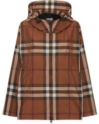 Burberry - Giacca A Vento Bacton In Nylon Check - Lyst