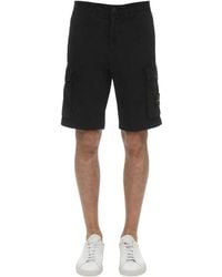 Stone Island Cotton Cargo Shorts - Black
