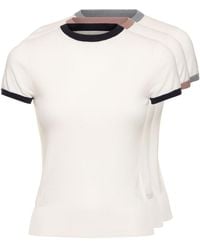 Extreme Cashmere - Set di 3 t-shirt chloe in cashmere e cotone - Lyst