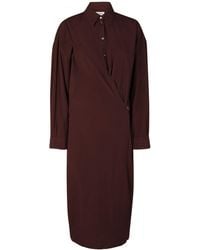 Lemaire - Twisted Cotton Midi Dress - Lyst