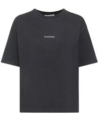 Acne Studios - T-shirt en jersey de coton imprimé logo - Lyst