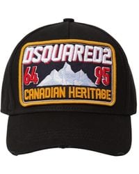 DSquared² Baseballkappe Aus Baumwollcanvas Mit Logopatch - Schwarz