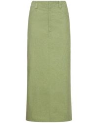 AURALEE - Cotton Canvas Midi Skirt - Lyst