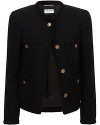 Saint Laurent - Wool-tweed Jacket - Lyst