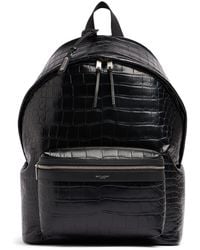 Saint Laurent - City Backpack In Crocodile Embossed Leather - Lyst