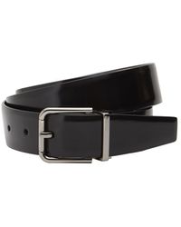 Dolce & Gabbana - 35Mm Brushed Leather Belt - Lyst