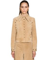 Alberta Ferretti Chaqueta De Ante Con Anillos Dorados - Neutro