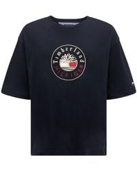 TOMMY HILFIGER x TIMBERLAND Logo Recycled & Organic Cotton T-shirt - Blue