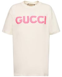 Gucci - Logo-embroidered Cotton-jersey T-shirt - Lyst