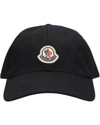 Moncler - Cappello baseball in cotone con logo ricamato - Lyst