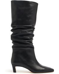 Alohas - Damen 50Mm Hohe, Geraffte Lederstiefel „Kalila“ - Lyst