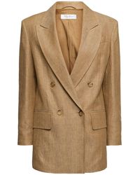 Max Mara - Gerla Double Breast Linen Blazer - Lyst