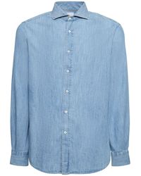 Brunello Cucinelli - Superlight Cotton Denim Shirt - Lyst