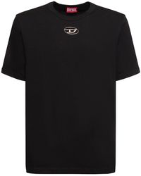 DIESEL - T-shirt oval-d in jersey di cotone con stampa - Lyst