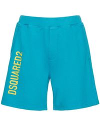 DSquared² Shorts Aus Baumwolle Mit Logo - Blau