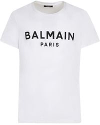 Balmain - T-Shirt aus Baumwoll-Jersey mit Logoprint - Lyst