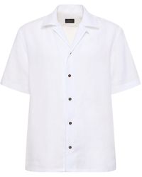 Brioni - Camisa de lino con manga corta - Lyst