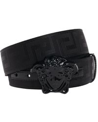 Versace - 4cm Medusa Tech & Leather Belt - Lyst