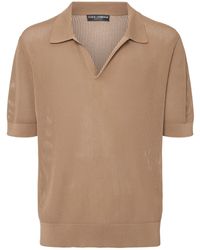 Dolce & Gabbana - Cotton Knit Polo - Lyst