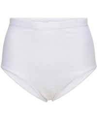 Arabella London High Waist Textured Bikini Bottoms - White