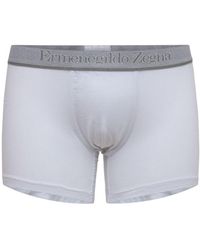 Ermenegildo Zegna 2er-pack Boxer Aus Stretch-baumwolle Mit Logo - Weiß