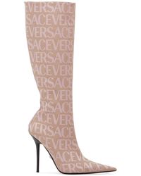 Versace - Allover Knee-high Boots - Lyst
