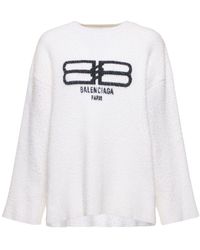 Balenciaga - Logo Knitted Crewneck Top - Lyst