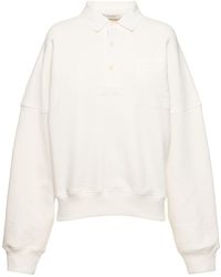 The Row - Dende Cotton Blend Knit Polo Sweatshirt - Lyst
