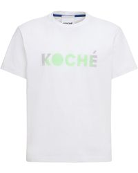 Koche T-shirt Aus Baumwolljersey Mit Logodruck - Weiß