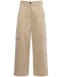 Max Mara Waterproof Cotton Twill Cargo Pants - Natural