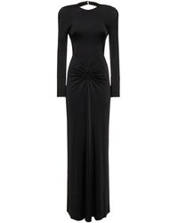 Victoria Beckham - Gathered Jersey Maxi Dress - Lyst