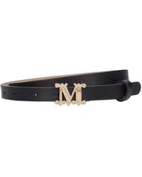 Max Mara M Graziata 15 Logo Belt in Black | Lyst UK