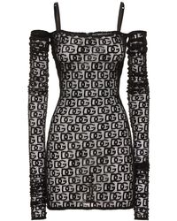 Dolce & Gabbana Wolle Minikleid aus Cady in Schwarz und kurze Kleider Damen Bekleidung Kleider Mini 