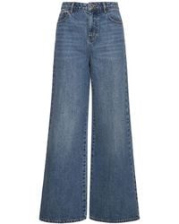 Self-Portrait - Jeans anchos de denim de algodón - Lyst