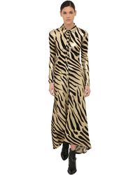Paco Rabanne Tiger Print Metallic Dress Gold/tiger Print 34