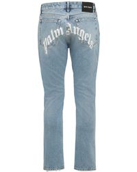 Palm Angels - 21cm Jeans Aus Baumwolldenim Mit Logodruck - Lyst