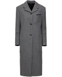 Ferragamo - Double Breasted Wool Houndsthooth Coat - Lyst