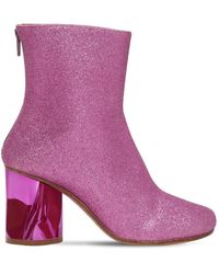 Maison Margiela 80mm Glittered Sock Ankle Boots - Lila